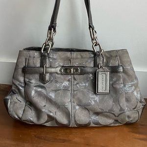 Coach | Silver Fabric Purse